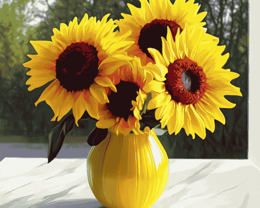 Aesthetic Sunflower Vase Art Diamond Painting