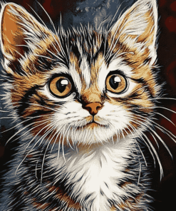 Aesthetic Tabby Kitten Diamond Painting