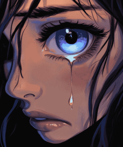 Aesthetic Tearful Eye Anime Diamond Painting