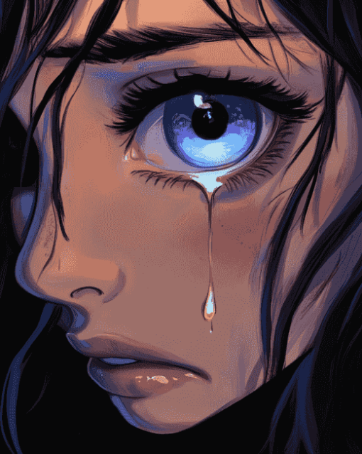 Aesthetic Tearful Eye Anime Diamond Painting