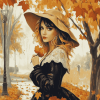 Aesthetic Vintage Autumn Woman Diamond Painting