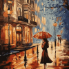 Aesthetic Vintage Walk In The Rain Diamond Painting