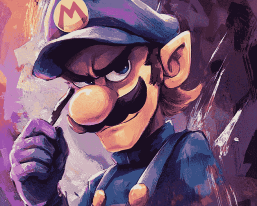 Aesthetic Waluigi Cartoon Diamond Painting