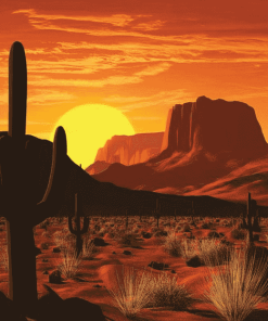 Aesthetic Western Sunset Diamond Painting