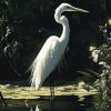 Aesthetic White Heron Diamond Painting