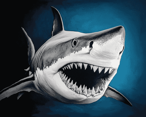 Aesthetic White Shark Diamond Painting