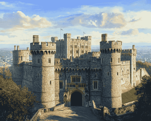 Aesthetic Windsor Castle Painting