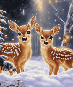 Aesthetic Winter Deer Diamond Painting