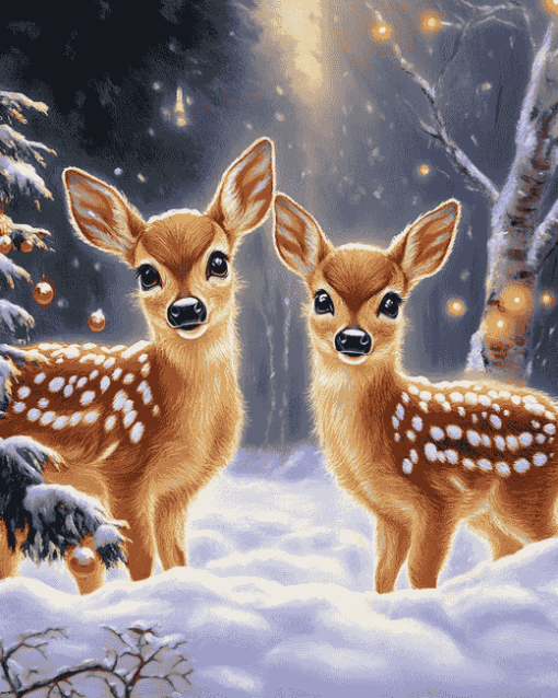 Aesthetic Winter Deer Diamond Painting