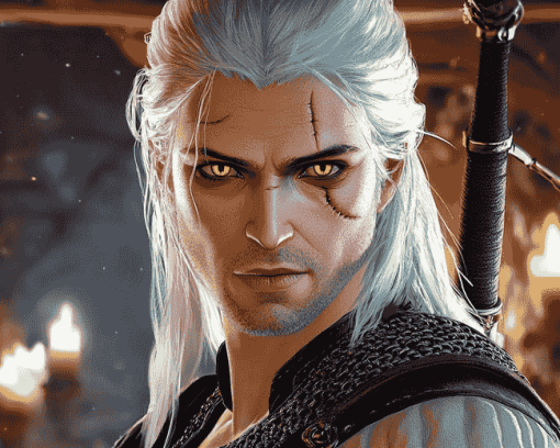 Aesthetic Witcher Video Game Diamond Painting