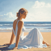 Aesthetic Woman Beach Scene Diamond Painting