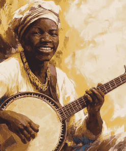 African Banjolele Vintage Diamond Painting