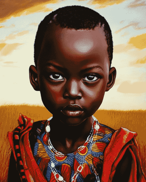 African Kids Beauty Diamond Painting