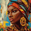 African Lady Colorful Diamond Painting