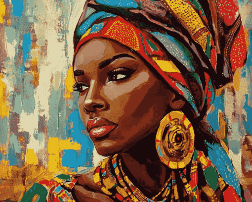 African Lady Colorful Diamond Painting