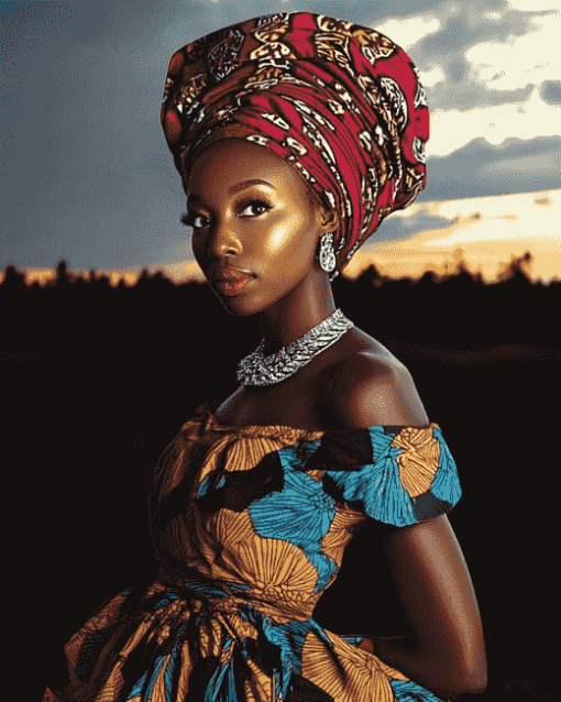 African Turban Woman Diamond Painting