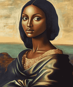 Afro Black Mona Lisa Diamond Painting