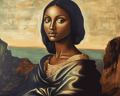 Afro Black Mona Lisa Diamond Painting