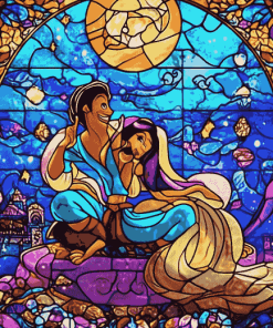 Aladdin Stained Glass Animation Diamond Painting