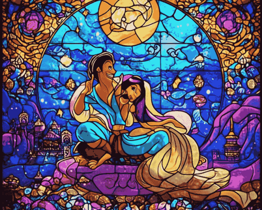 Aladdin Stained Glass Animation Diamond Painting