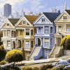 Alamo Square Vintage Homes Diamond Painting