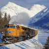 Alaska Winter Railroad Landscapes Diamond Painting