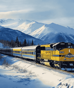 Alaska Winter Train Diamond Painting