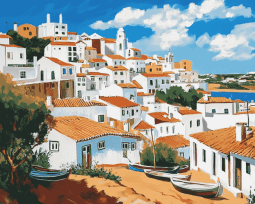 Albufeira Cityscape Diamond Painting