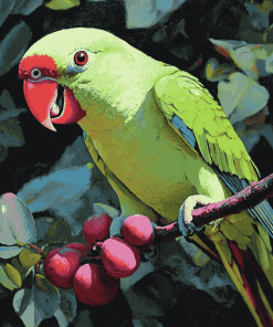 Alexandrine Parakeet Birds Diamond Painting