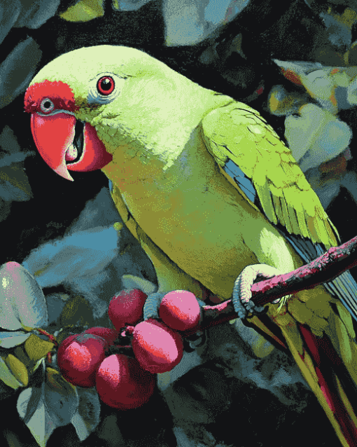 Alexandrine Parakeet Birds Diamond Painting