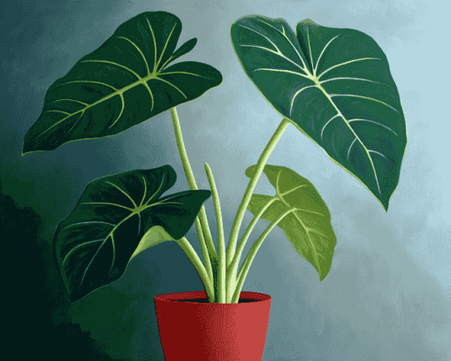 Alocasia Plant Leaf Diamond Painting