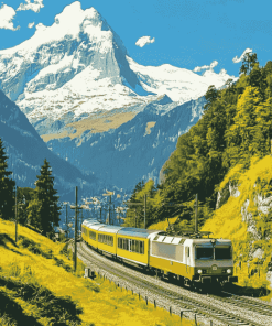 Alps Train Adventure Diamond Painting