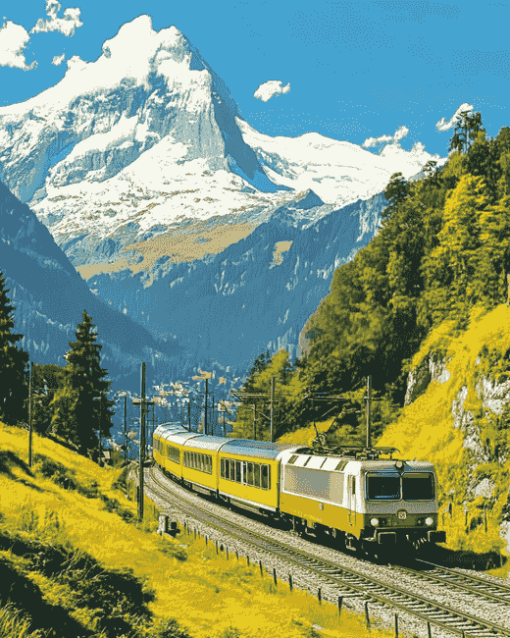 Alps Train Adventure Diamond Painting