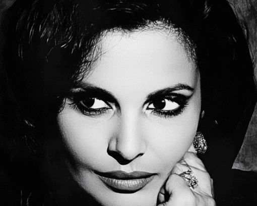 Amalia Rodrigues Black and White Diamond Painting