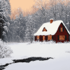 Amazing Snowy Bungalow Diamond Painting