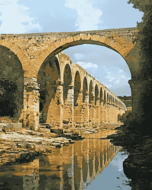 Ancient Roman Aqueduct Structures Diamond Painting