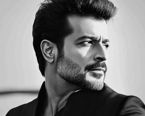 Anil Kapoor Black and White Diamond Painting