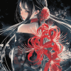 Anime Asian Girl with Spider Lilies Diamond Painting