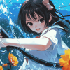 Anime Girl Water Fun Diamond Painting