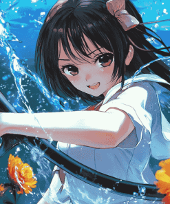 Anime Girl Water Fun Diamond Painting