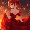 Anime Girls in Red Diamond Painting