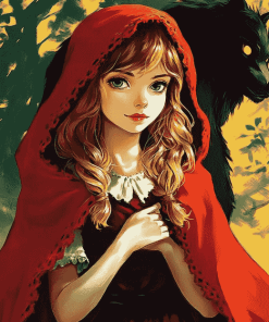 Anime Red Riding Hood Fantasy Diamond Painting