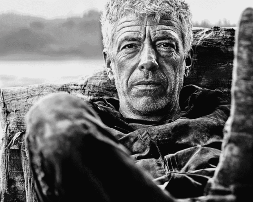 Anthony Bourdain Black and White Diamond Painting