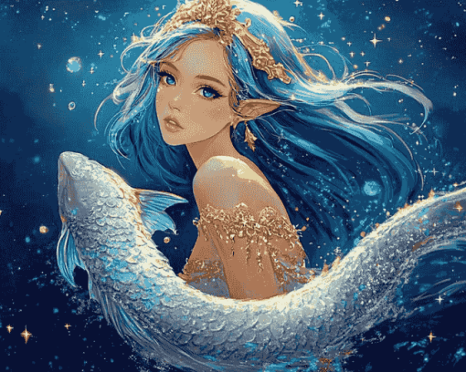 Aquarius Fantasy Girl Diamond Painting