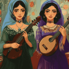 Arab Musician Women Animation Diamond Painting