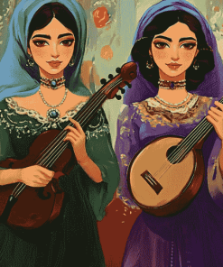 Arab Musician Women Animation Diamond Painting