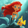 Ariel and Flounder Mermaid Diamond Painting