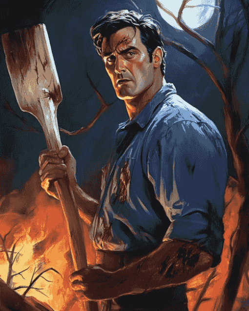 Ash Evil Dead Movie Diamond Painting