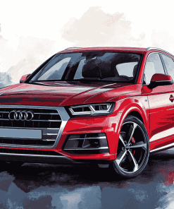 Audi Red Car Diamond Painting