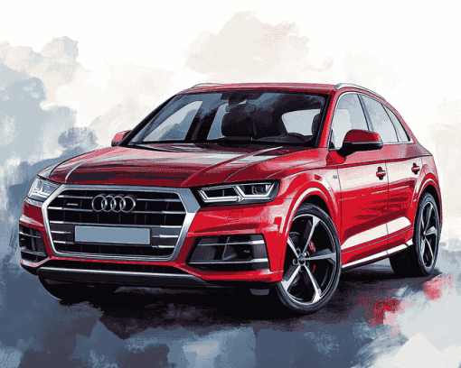 Audi Red Car Diamond Painting